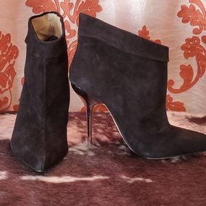Aldo Suede Bootie, silver metallic heel